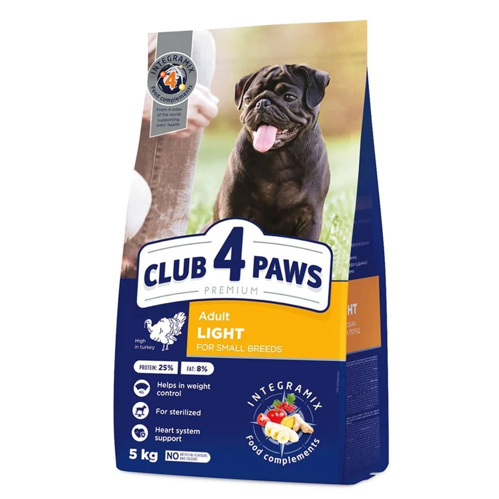 Сухий корм для собак Club 4 Paws Premium Adult Light Small Breeds 5 кг - індичка Сухий корм для собак Club 4 Paws Premium Adult Light Small Breeds 5 кг - індичка