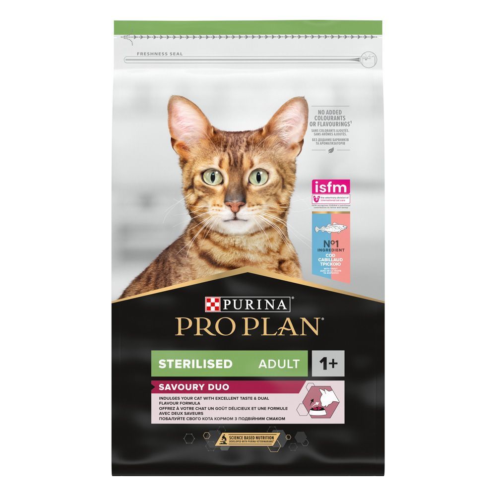 Сухий корм для котів Pro Plan Sterilised Savoury Duo 10 кг - тріска та форель