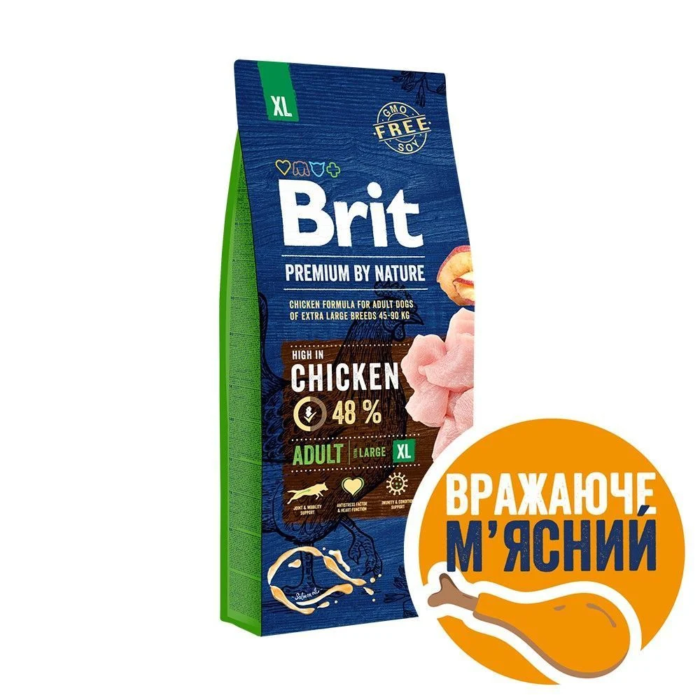 Сухой корм для собак Brit Premium Dog Adult XL 15 кг - курица