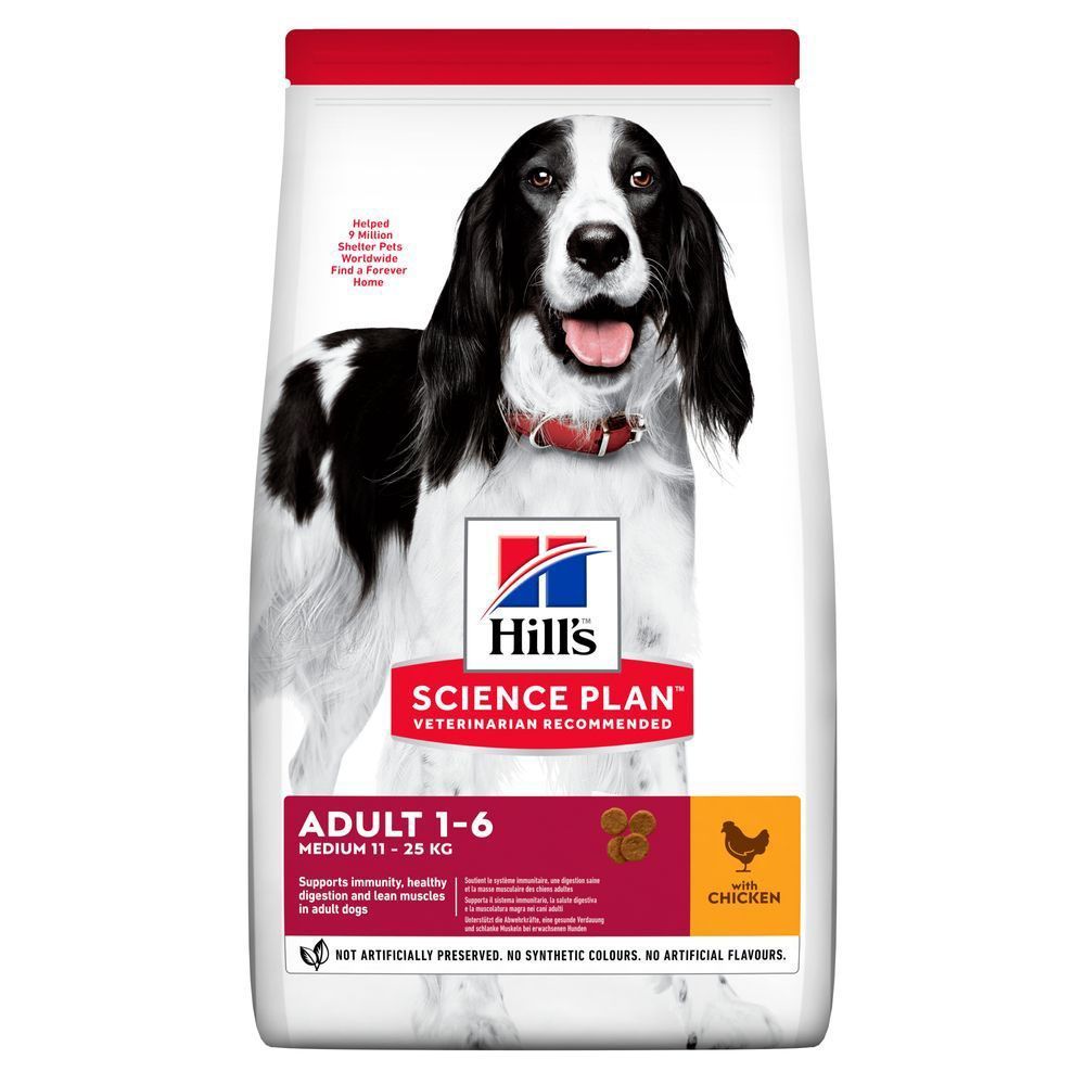 Сухий корм для собак Hill’s Science Plan Adult 1-6 Medium 14 кг - курка Сухий корм для собак Hill’s Science Plan Adult 1-6 Medium 14 кг - курка
