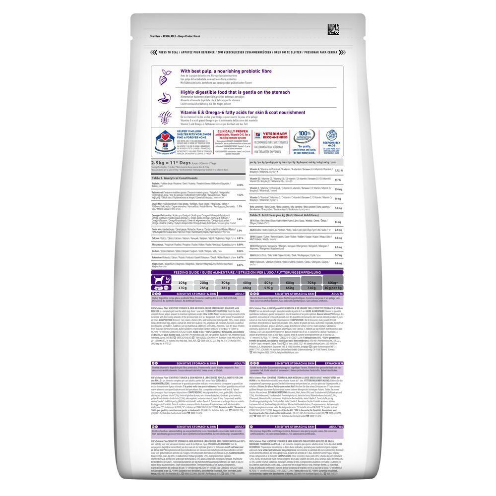 Сухий корм для собак Hill’s Science Plan Sensitive Stomach&Skin Medium&Large Breed Adult 2,5 кг - курка