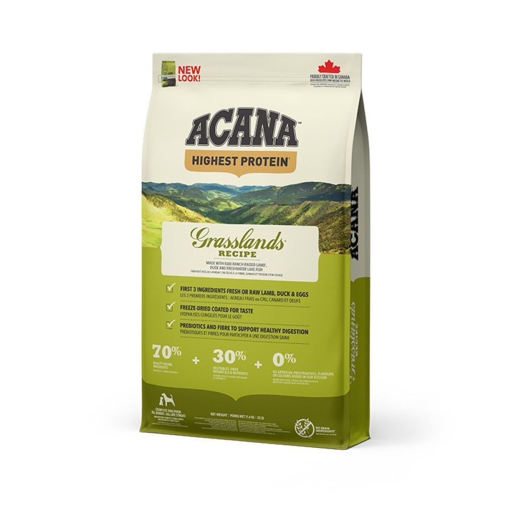 Сухой корм для собак Acana Highest Protein Grasslands Recipe 11,4 кг - ягнёнок Сухой корм для собак Acana Highest Protein Grasslands Recipe 11,4 кг - ягнёнок