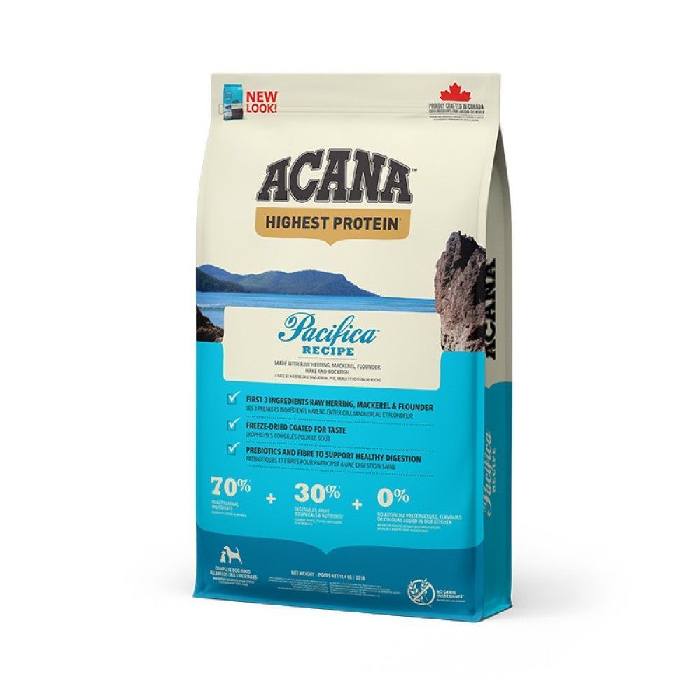 Сухой корм для собак Acana Highest Protein Pacifica Recipe 11,4 кг - рыба Сухой корм для собак Acana Highest Protein Pacifica Recipe 11,4 кг - рыба