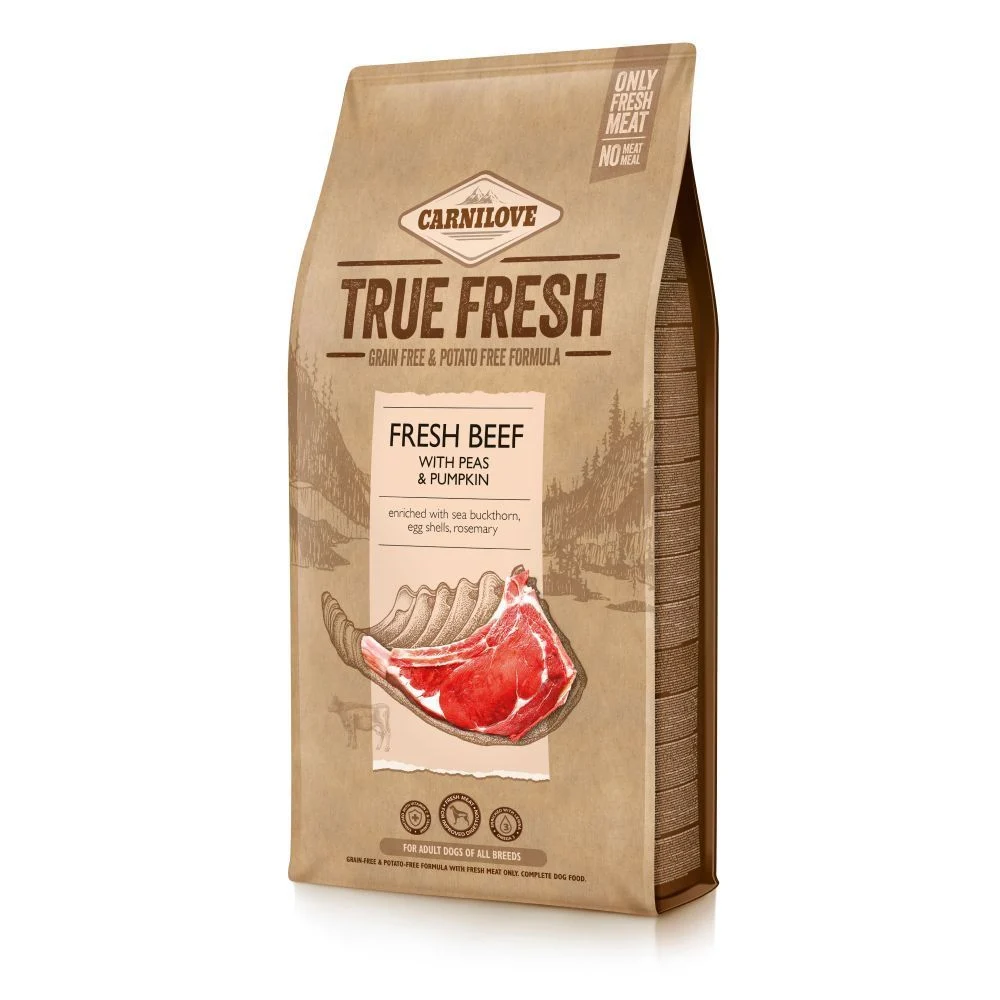 Сухой корм для собак Carnilove True Fresh Adult 11,4 кг - говядина, горох и тыква Сухой корм для собак Carnilove True Fresh Adult 11,4 кг - говядина, горох и тыква