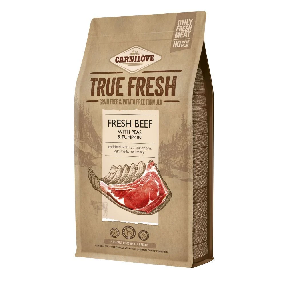 Сухой корм для собак Carnilove True Fresh Adult 1,4 кг - говядина, горох и тыква Сухой корм для собак Carnilove True Fresh Adult 1,4 кг - говядина, горох и тыква