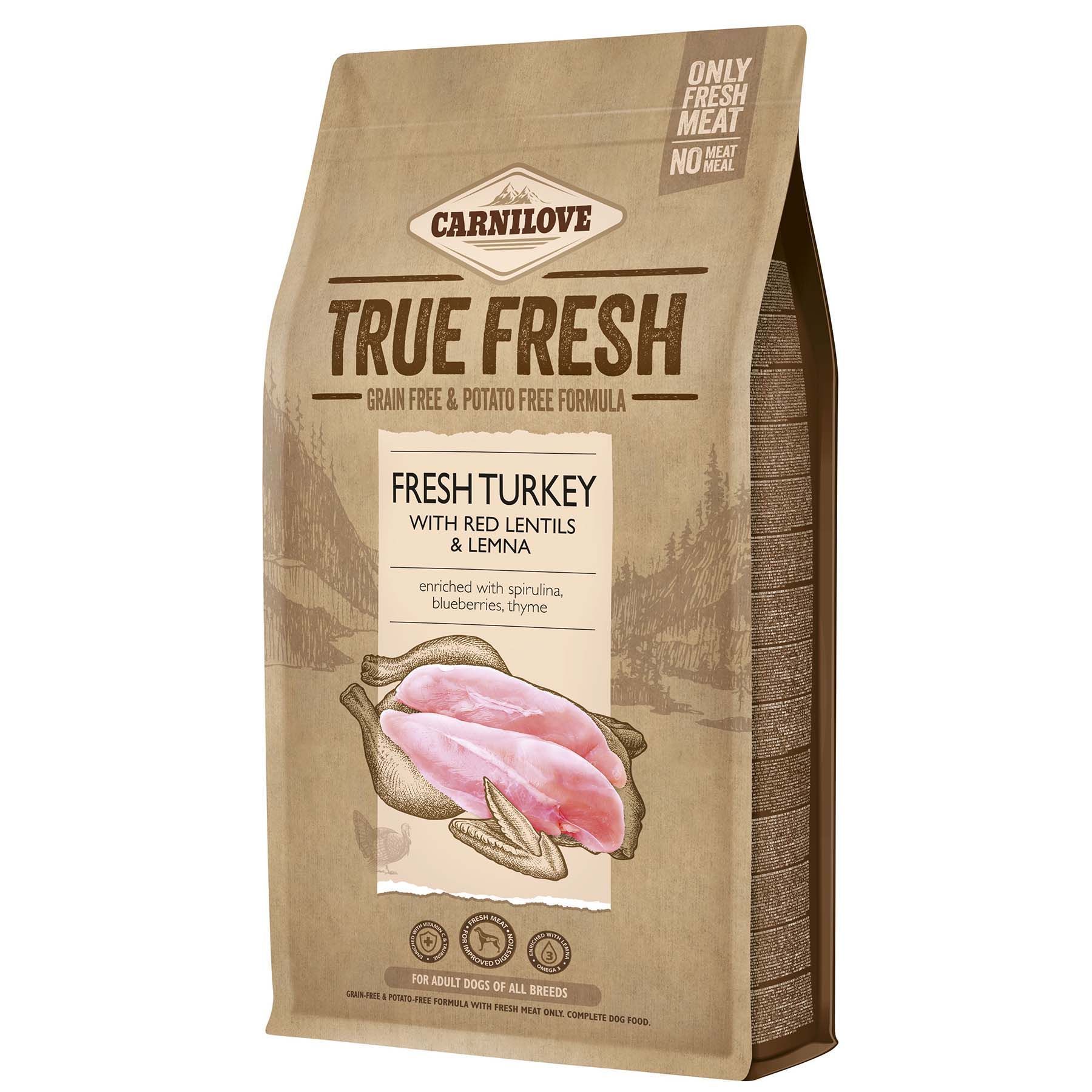 Сухой корм для собак Carnilove True Fresh Adult 1,4 кг - индейка, красная чечевица и ряска Сухой корм для собак Carnilove True Fresh Adult 1,4 кг - индейка, красная чечевица и ряска