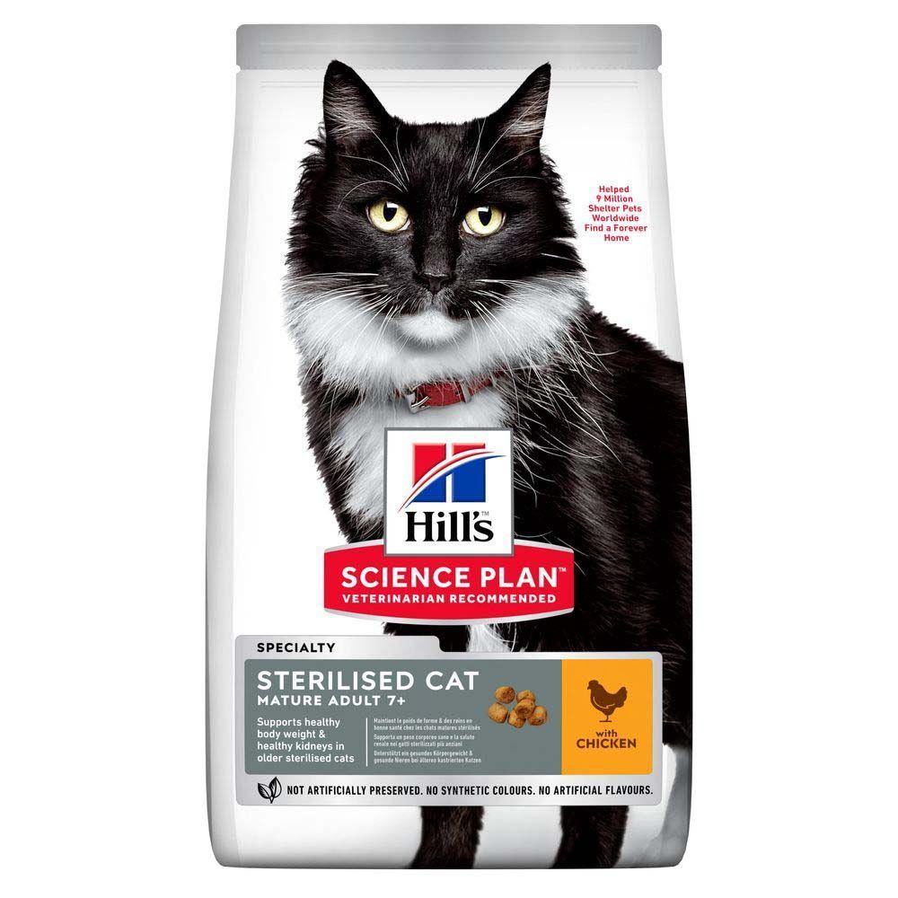Сухой корм для кошек Hill's Science Plan Sterilised Mature Adult 7+ 1,5 кг - курица