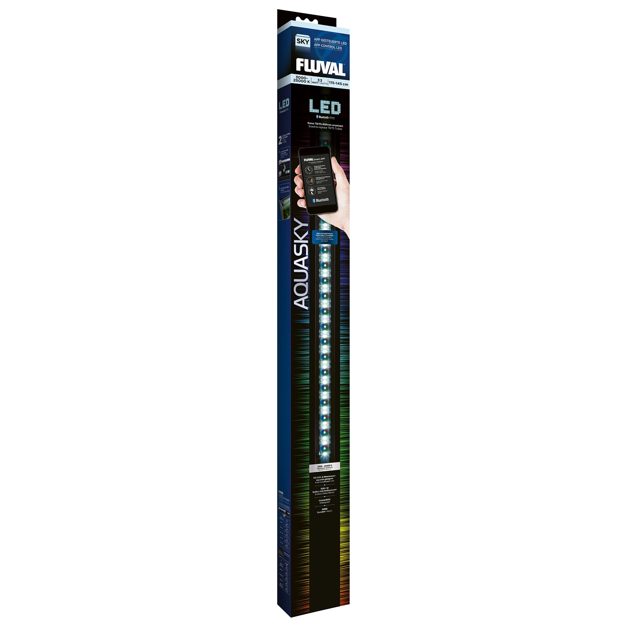 Светодиодный светильник Fluval «AquaSky Bluetooth LED 2.0» 33 Вт, 115–145 см Светодиодный светильник Fluval «AquaSky Bluetooth LED 2.0» 33 Вт, 115–145 см