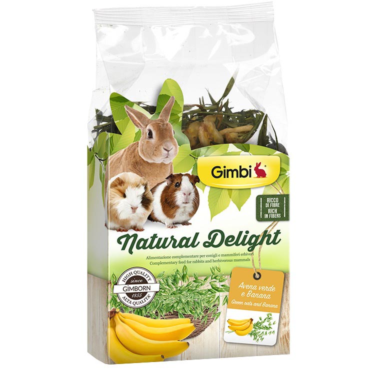 Травяной микс для грызунов GimBi Natural Delight овес и банан, 100 г Травяной микс для грызунов GimBi Natural Delight овес и банан, 100 г