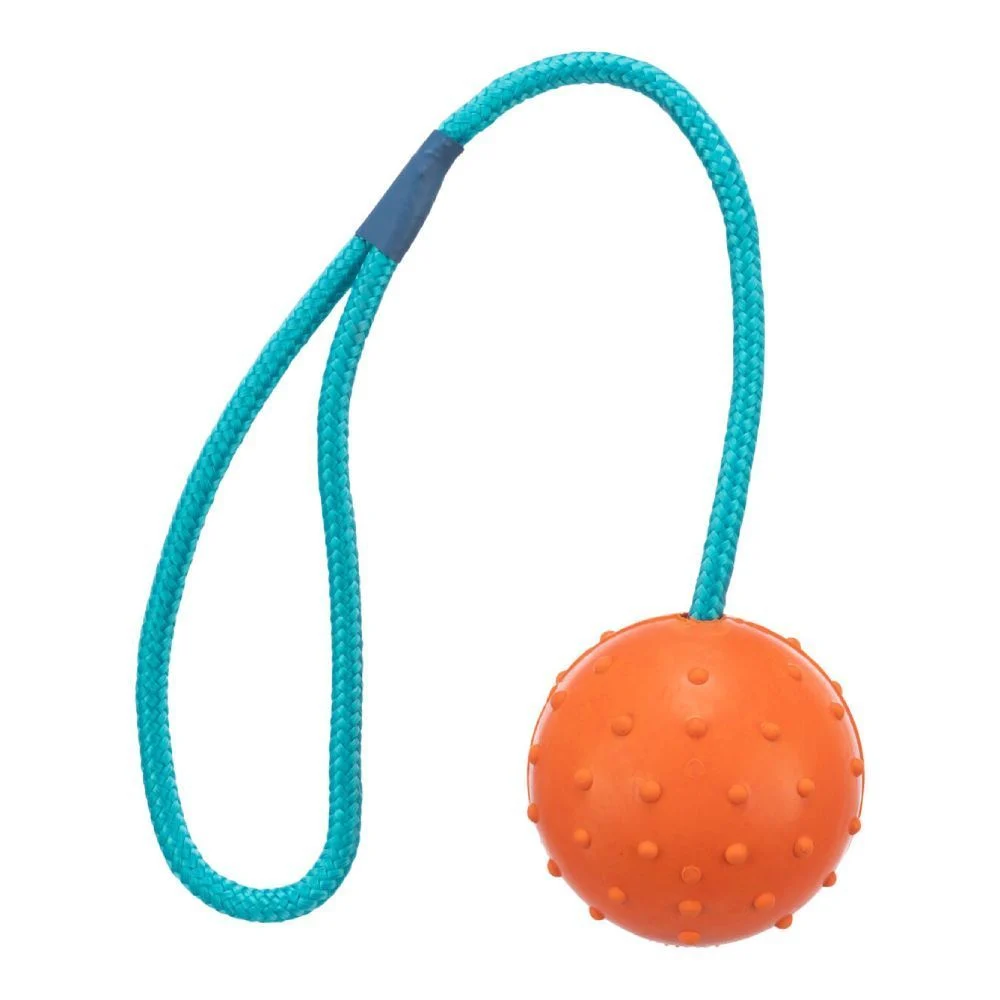 Trixie Ball on Rope игрушка для собак 6 см - оранжевый