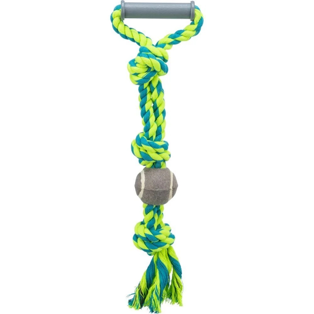 Trixie Playing Rope with Tennis Ball игрушка для собак 6х50 см - разноцветная Trixie Playing Rope with Tennis Ball игрушка для собак 6х50 см - разноцветная