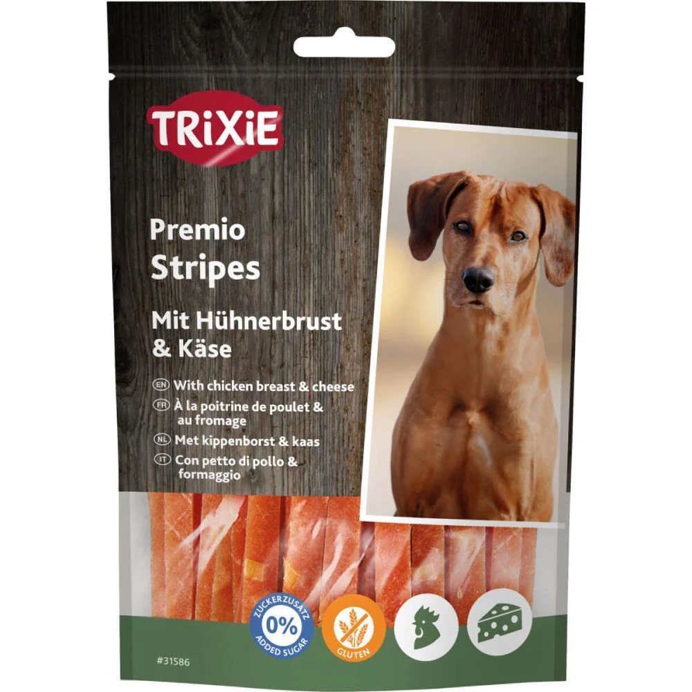 Ласощі для собак Trixie Premio Stripes 100 г - курка та сир Ласощі для собак Trixie Premio Stripes 100 г - курка та сир