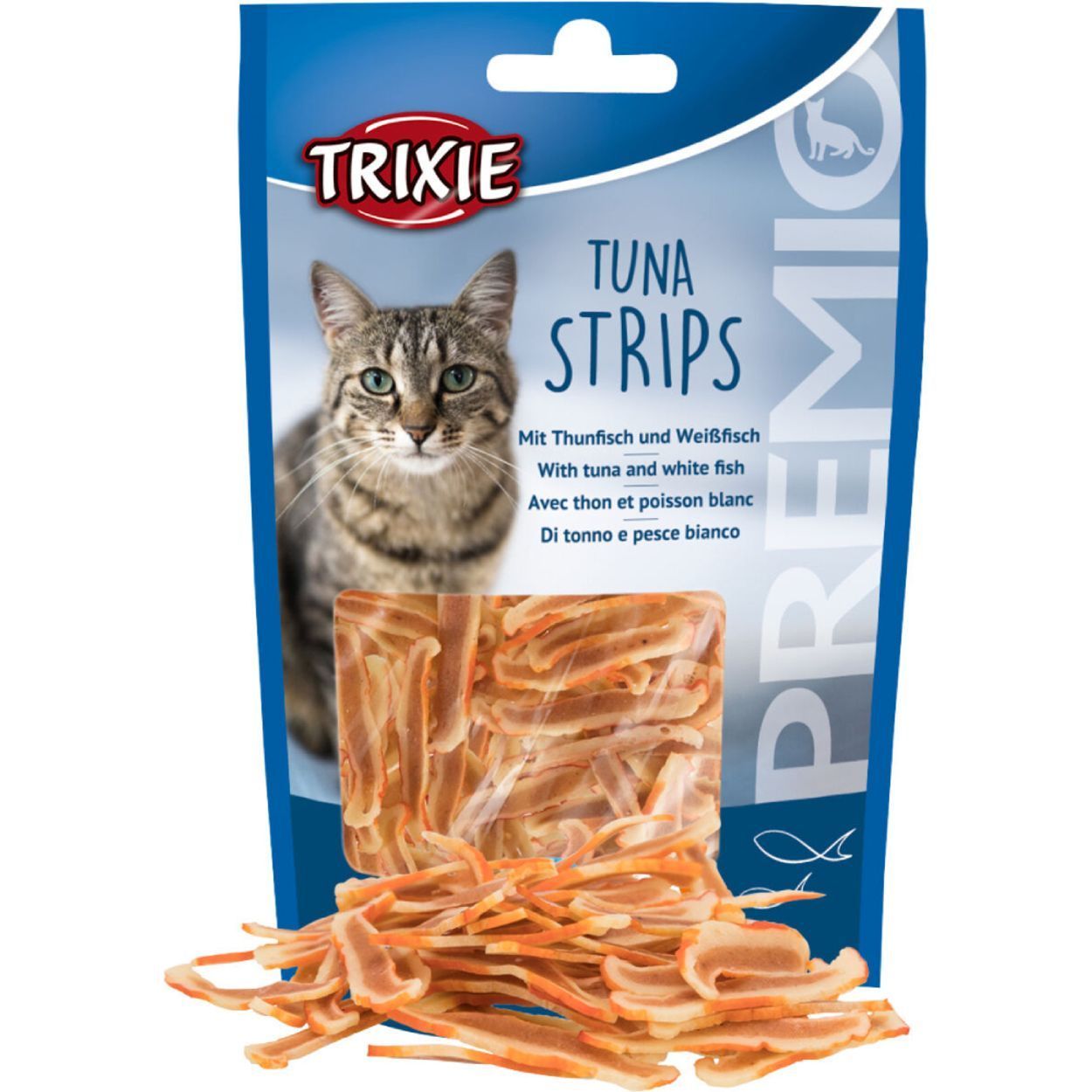 Ласощі для котів Trixie Premio Strips 20 г - тунець та біла риба Ласощі для котів Trixie Premio Strips 20 г - тунець та біла риба