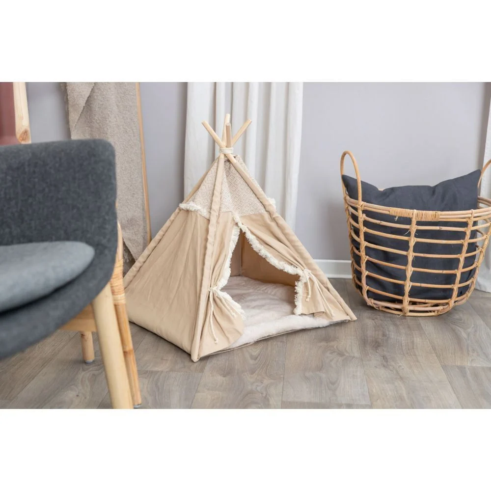 Trixie Tipi Boho будиночок для собак 55х65х55 см - бежевий Trixie Tipi Boho будиночок для собак 55х65х55 см - бежевий