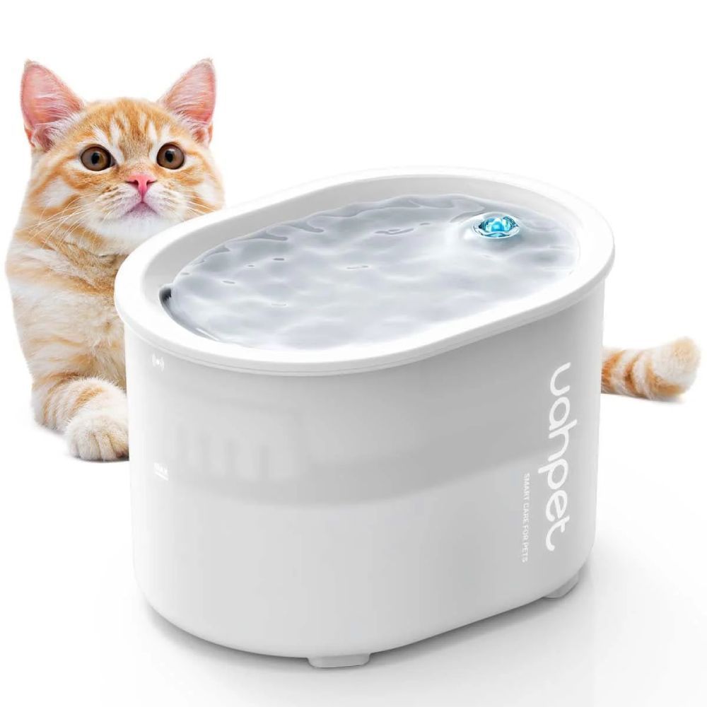 Uahpet Glow Wireless Pet Fountain поилка-фонтан для кошек 2 л - белый