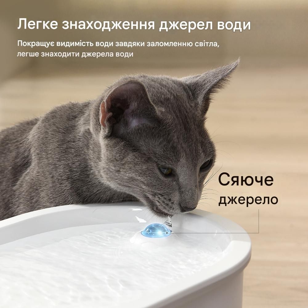 Uahpet Glow Wireless Pet Fountain поилка-фонтан для кошек 2 л - белый
