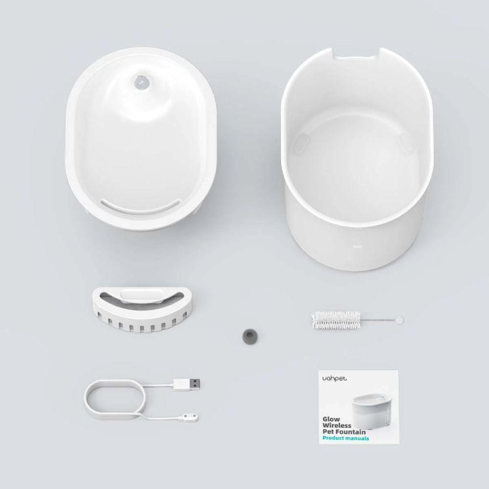 Uahpet Glow Wireless Pet Fountain поилка-фонтан для кошек 2 л - белый