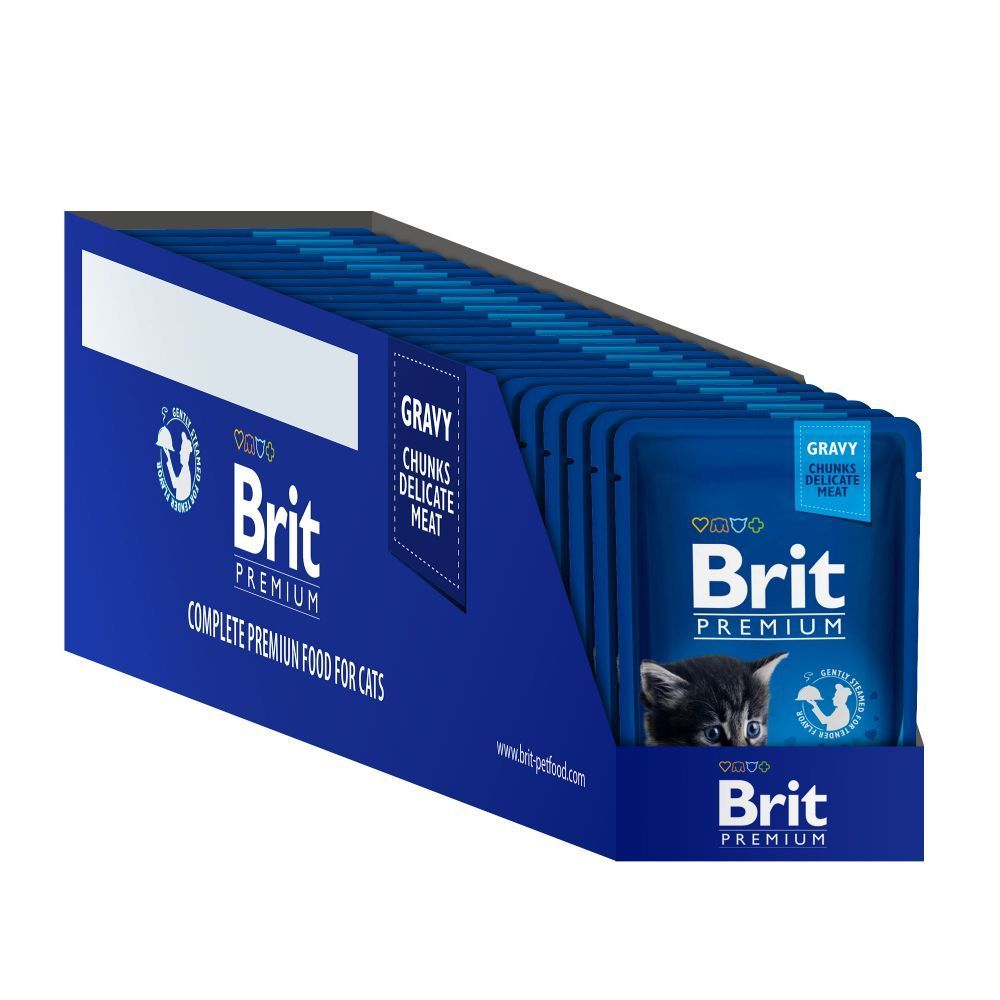 Упаковка влажного корма для котят Brit Premium 24 шт х 100 г - курица