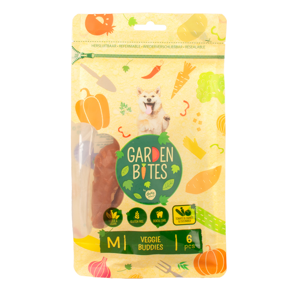 Веганские лакомства для собак Garden Bites Veggie Buddies M 8,5 см 45 г/6 шт Веганские лакомства для собак Garden Bites Veggie Buddies M 8,5 см 45 г/6 шт