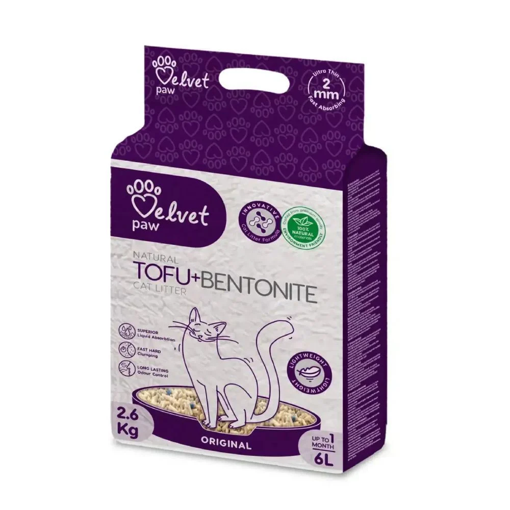 Velvet Paw TOFU Bentonite Original наполнитель для кошачьего туалета 6 л - без аромата Velvet Paw TOFU Bentonite Original наполнитель для кошачьего туалета 6 л - без аромата