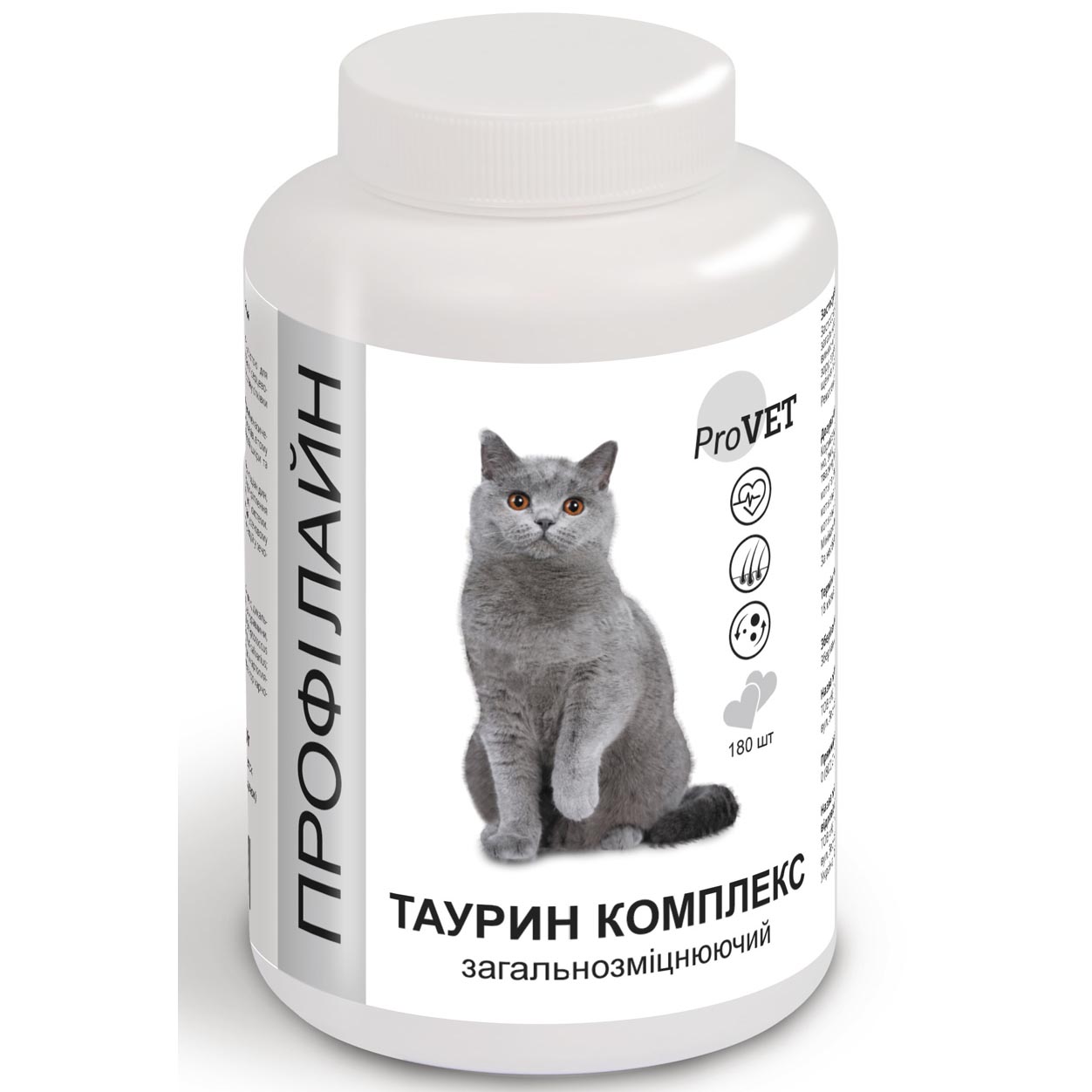 Витаминно-минеральная добавка для кошек ProVET Профилайн Таурин комплекс 180 табл, 90 г (общеукрепляющая)