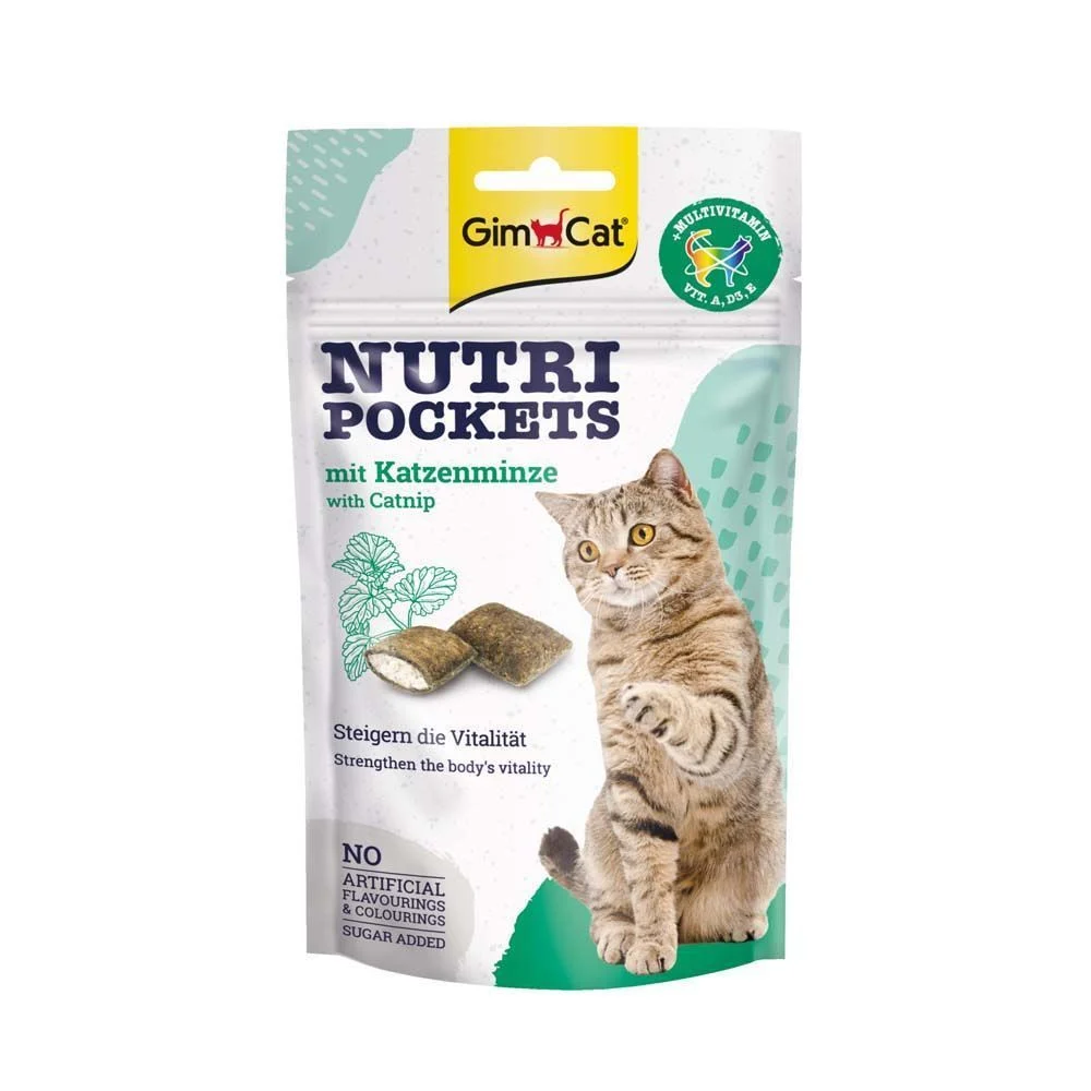 Ласощі для котів GimCat Nutri Pockets 60 г - котяча м'ята та вітаміни Ласощі для котів GimCat Nutri Pockets 60 г - котяча м'ята та вітаміни