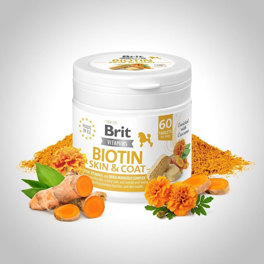 Brit Vitamins Biotin Skin&Coat Care вітаміни для собак 60 шт Brit Vitamins Biotin Skin&Coat Care вітаміни для собак 60 шт