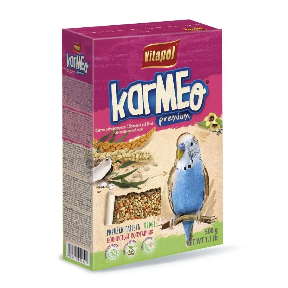 Корм для хвилястих папуг Vitapol Karmeo Premium 500 г - асорті