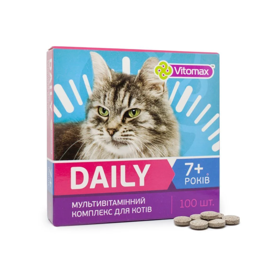 Vitomax Daily вітаміни для котів 7+ років 100 шт