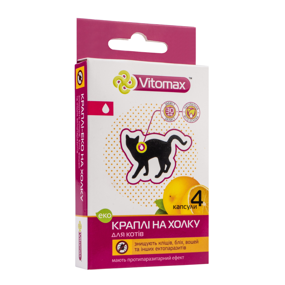 Vitomax капли на затылок для кошек 4 шт. х 0,6 мл Vitomax капли на затылок для кошек 4 шт. х 0,6 мл