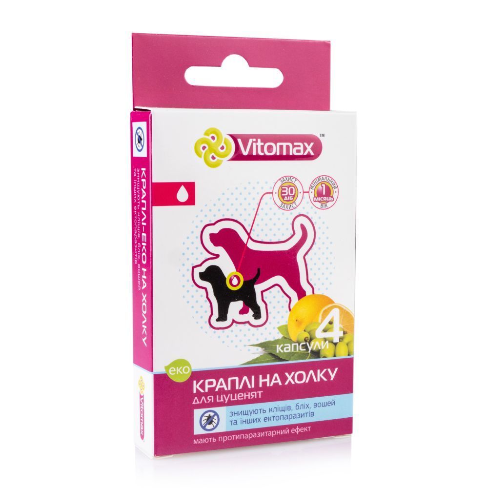 Vitomax капли на затылок для щенков 4 шт. х 0,5 мл Vitomax капли на затылок для щенков 4 шт. х 0,5 мл