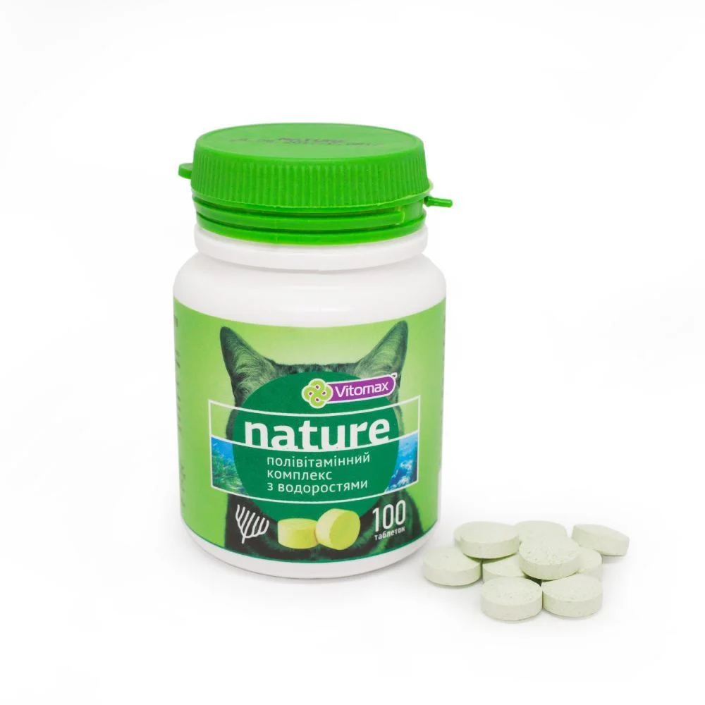 Vitomax Nature вітаміни для котів 100 шт - водорості Vitomax Nature вітаміни для котів 100 шт - водорості