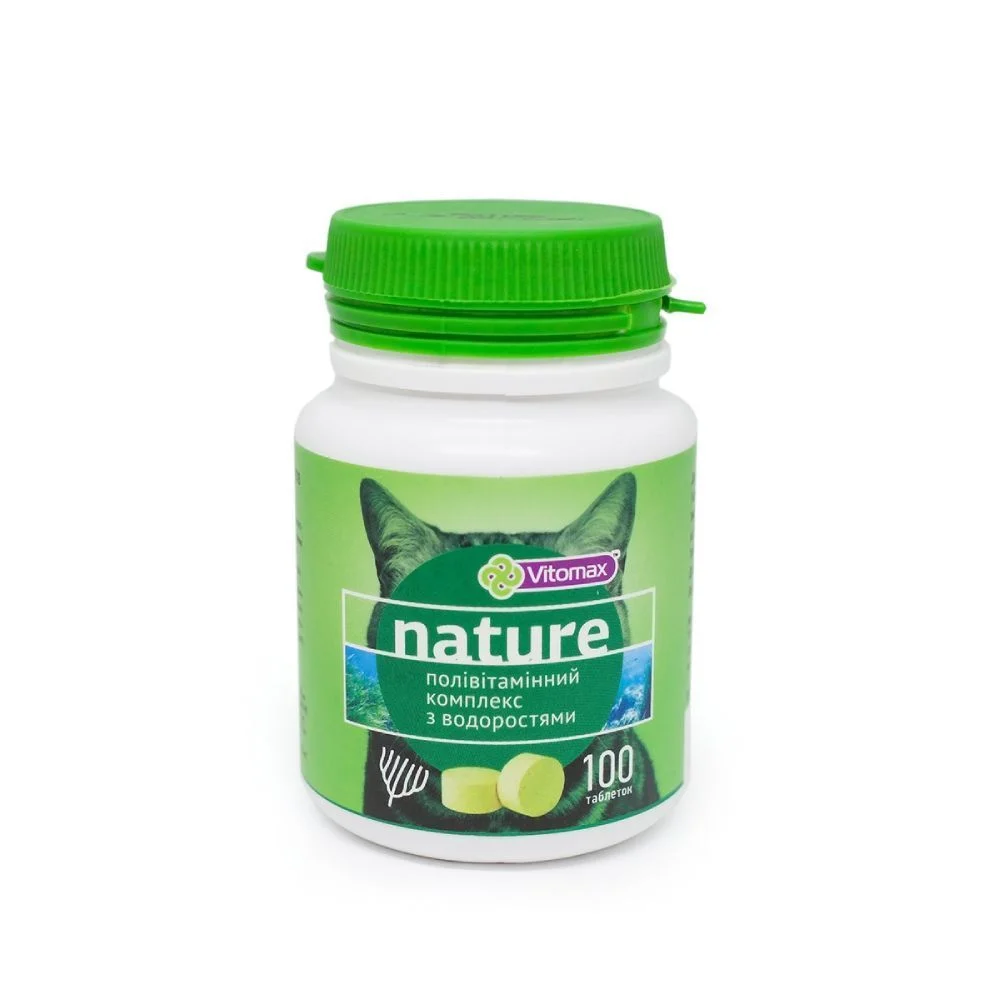 Vitomax Nature вітаміни для котів 100 шт - водорості Vitomax Nature вітаміни для котів 100 шт - водорості