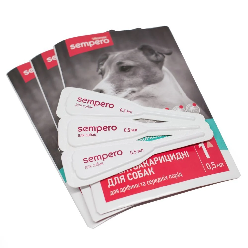 Vitomax Sempero краплі на холку для собак 3-10 кг 3 шт х 0,5 мл