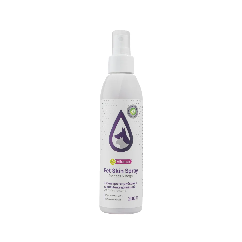 Vitomax Pet Skin Spray спрей для кошек и собак 200 мл Vitomax Pet Skin Spray спрей для кошек и собак 200 мл