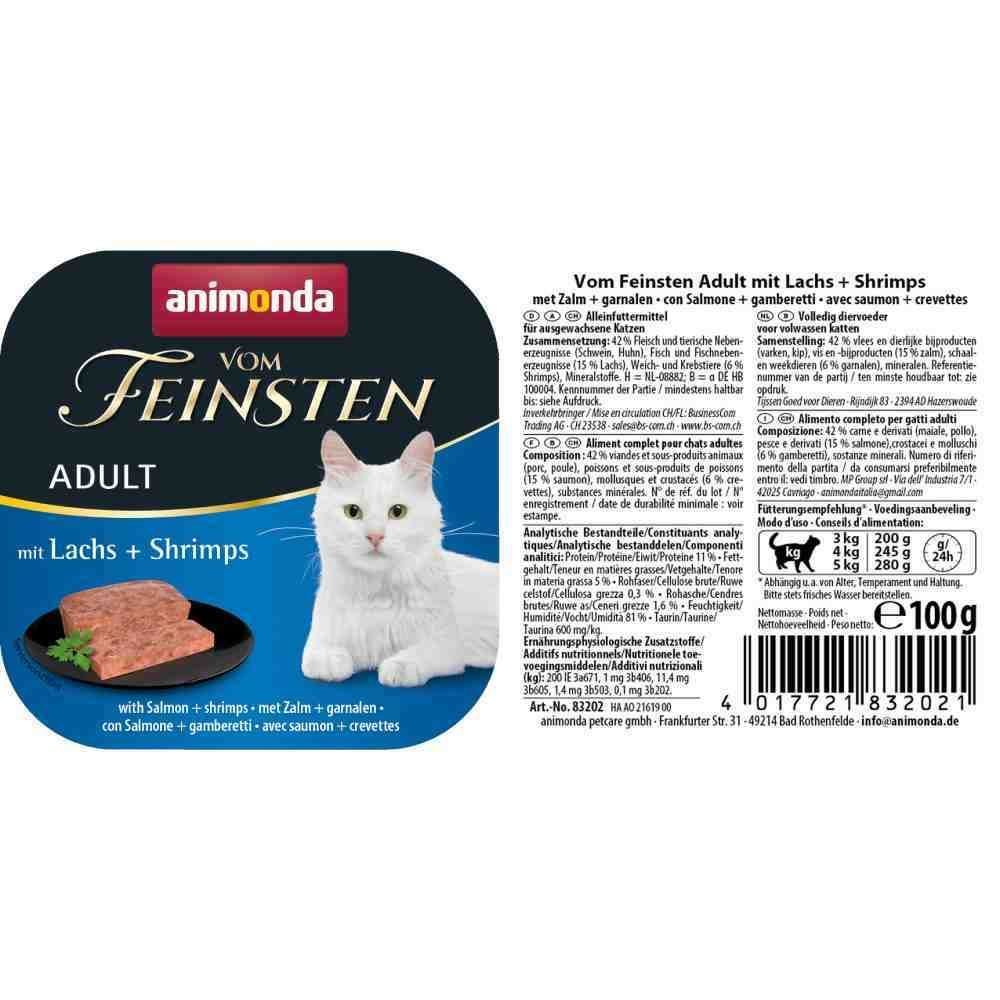 Влажный корм для кошек Animonda Vom Feinsten Adult 100 г - лосось и креветки