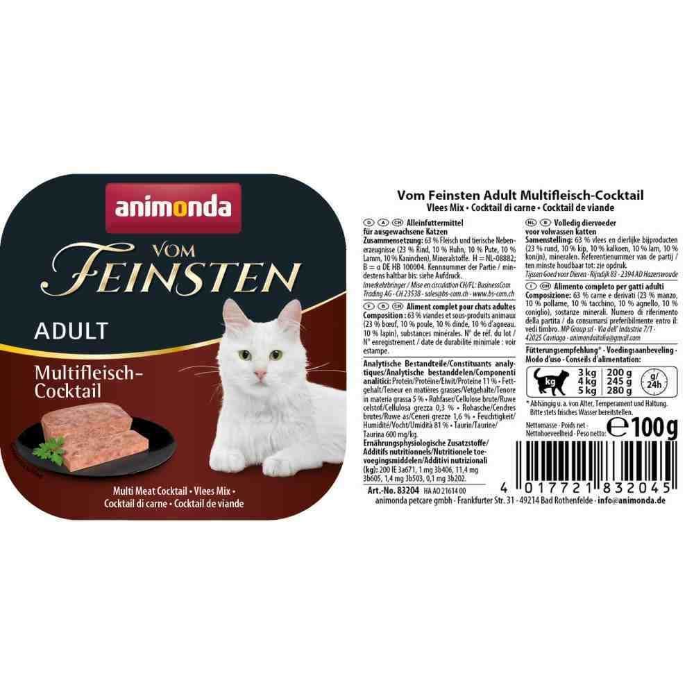 Влажный корм для кошек Animonda Vom Feinsten Adult 100 г - мультимясной коктейль Влажный корм для кошек Animonda Vom Feinsten Adult 100 г - мультимясной коктейль