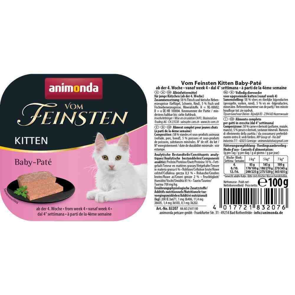 Влажный корм для котят Animonda Vom Feinsten Kitten Pate 100 г - домашняя птица Влажный корм для котят Animonda Vom Feinsten Kitten Pate 100 г - домашняя птица