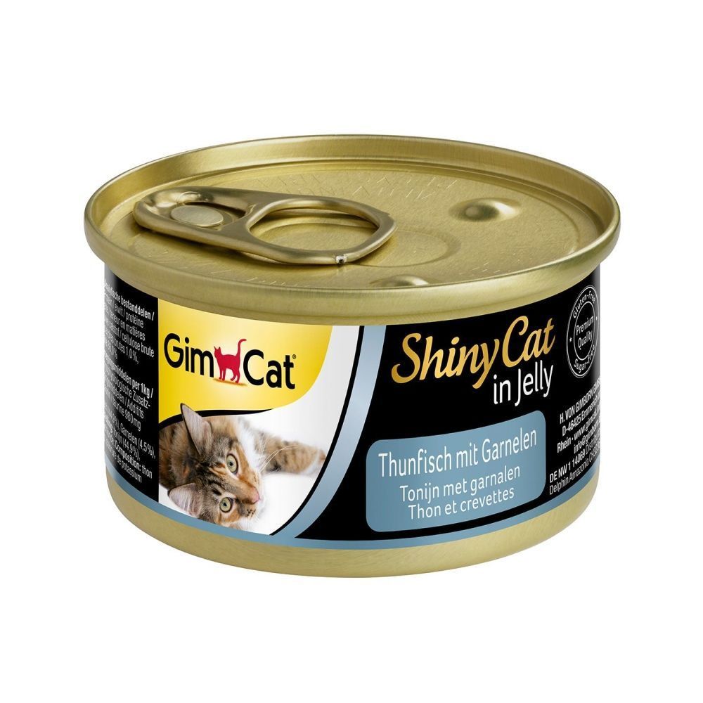 Вологий корм для котів GimCat Shiny Cat 70 г - тунець та креветки Вологий корм для котів GimCat Shiny Cat 70 г - тунець та креветки