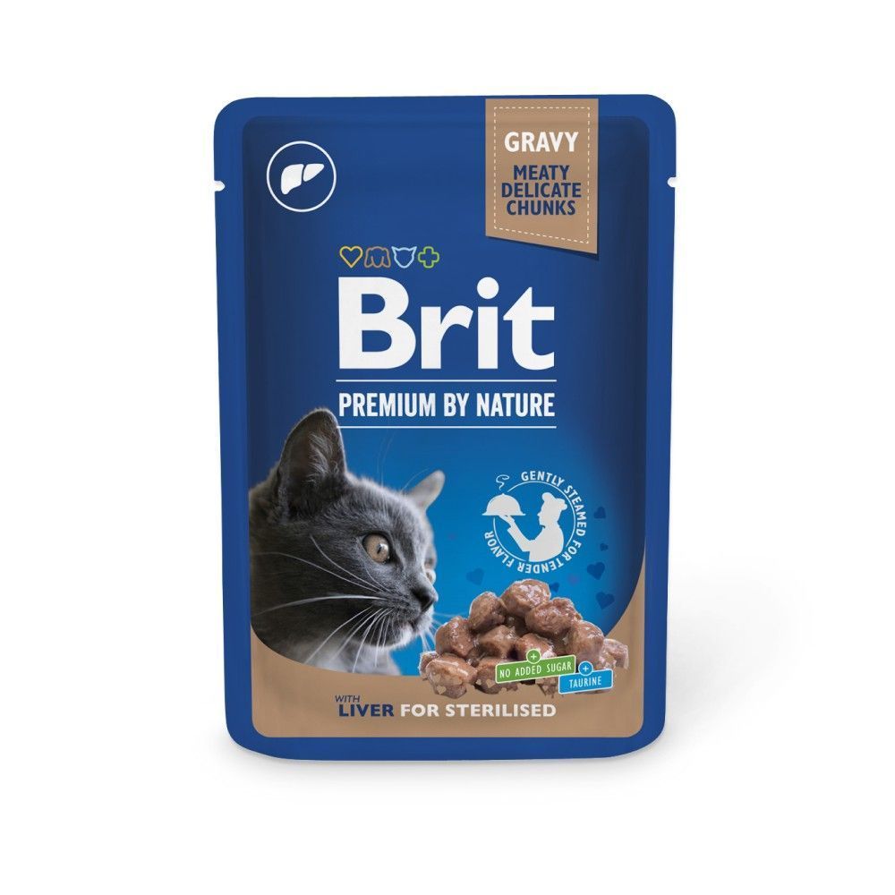 Вологий корм для котів Brit Premium Sterilised 100 г - печінка Вологий корм для котів Brit Premium Sterilised 100 г - печінка