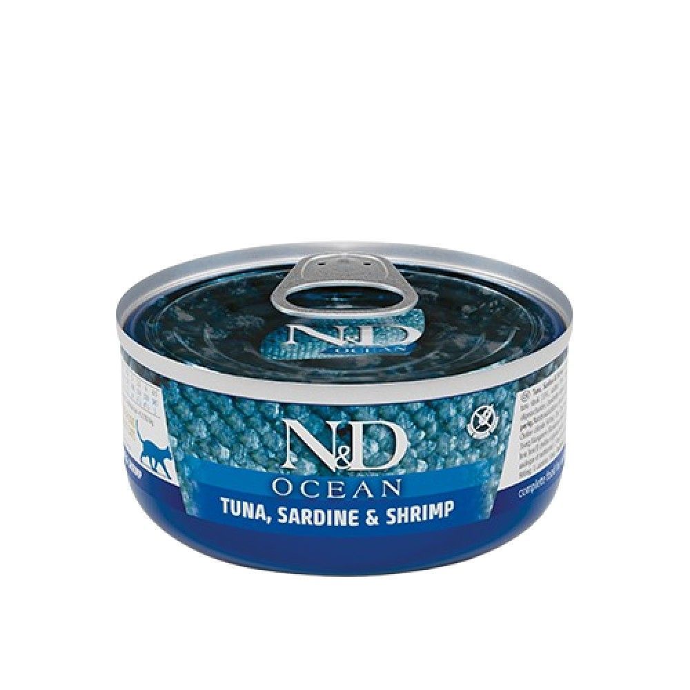 Вологий корм для котів Farmina N&D Grain Free Ocean 70 г - тунець, сардина та креветка