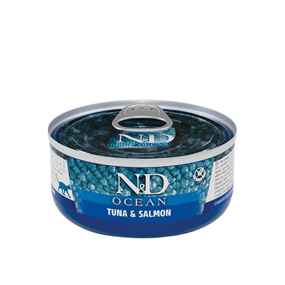 Вологий корм для котів Farmina N&D Grain Free Ocean 70 г - тунець та лосось Вологий корм для котів Farmina N&D Grain Free Ocean 70 г - тунець та лосось