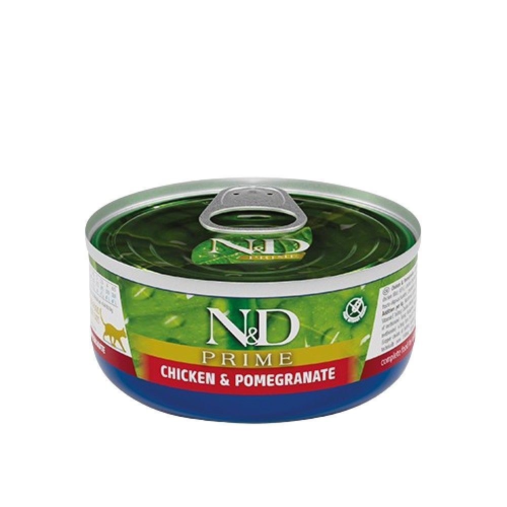 Вологий корм для котів Farmina N&D Grain Free Prime 70 г - курка та гранат