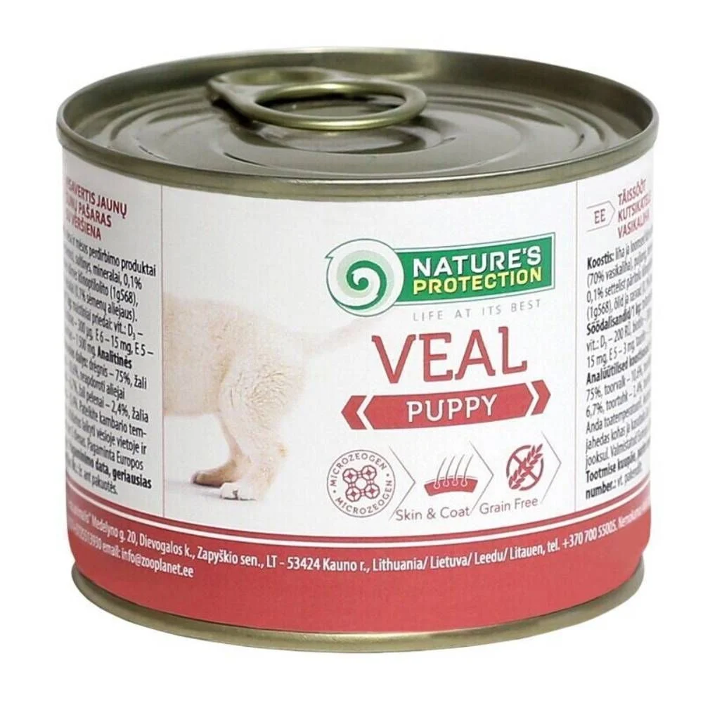 Вологий корм для цуценят Nature's Protection Puppy 200 г - телятина