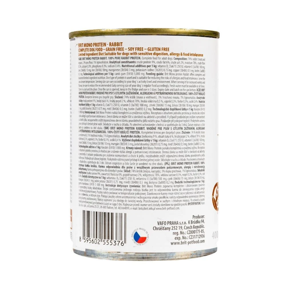 Вологий корм для собак Brit Care Mono Protein 400 г - кролик Вологий корм для собак Brit Care Mono Protein 400 г - кролик