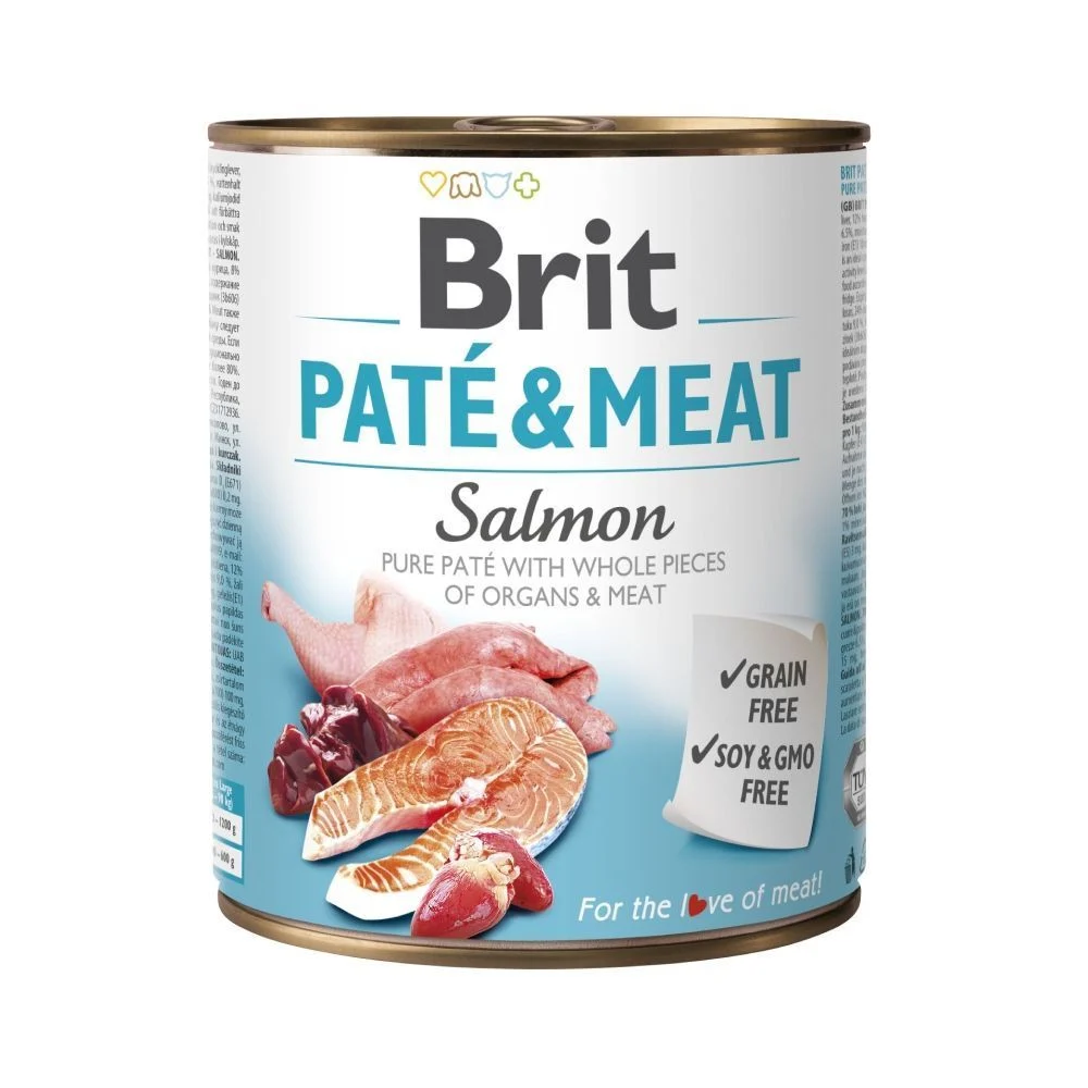 Вологий корм для собак Brit Care Pate and Meat 800 г - лосось фото 1 Вологий корм для собак Brit Care Pate and Meat 800 г - лосось фото 1
