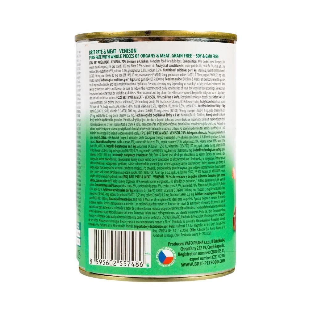 Вологий корм для собак Brit Care Pate&Meat 400 г - оленина