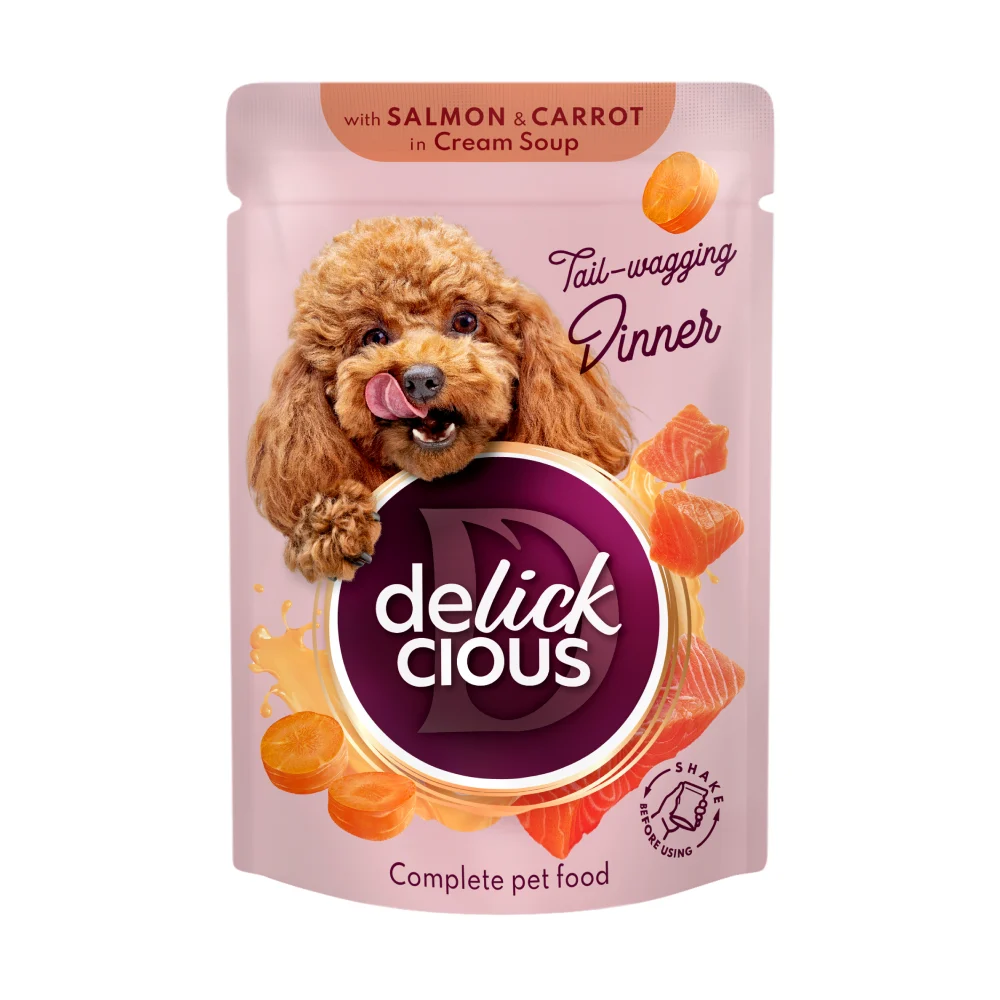 Суп для собак Delickcious 85 г - лосось та морква Суп для собак Delickcious 85 г - лосось та морква