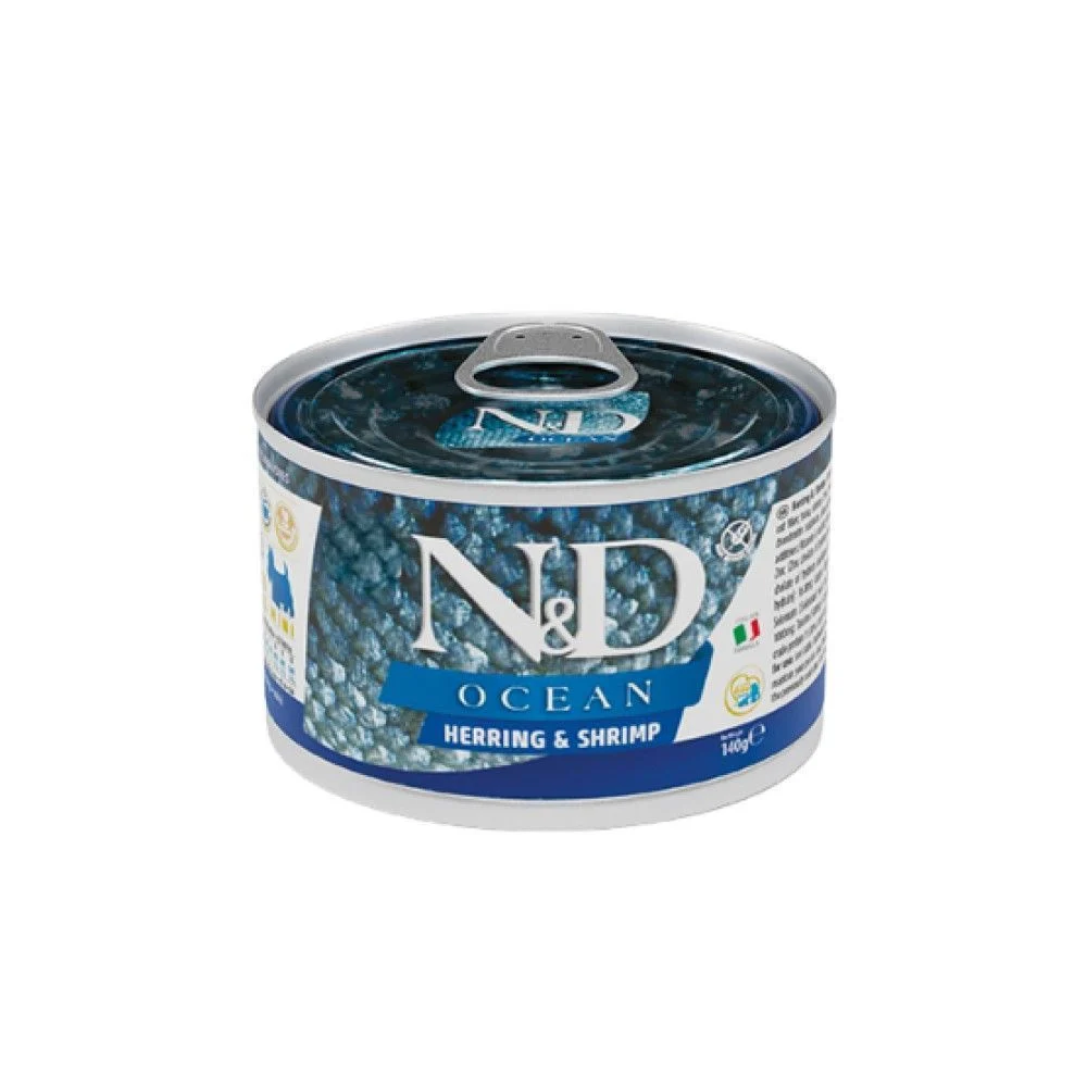 Вологий корм для собак Farmina N&D Grain Free Mini Adult 140 г - оселедець та креветка