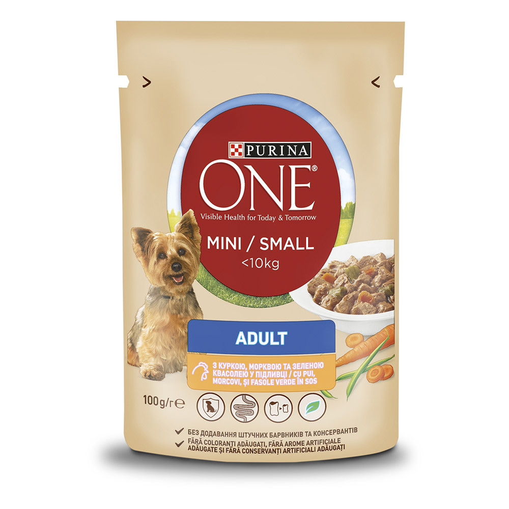Влажный корм для собак мелких пород Purina One Mini Active pouch 100 г (курица)